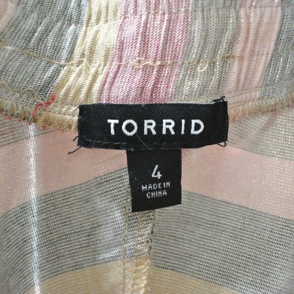 Torrid Multicolor Chevron Lurex A-line Midi Skirt - Picture 6 of 8